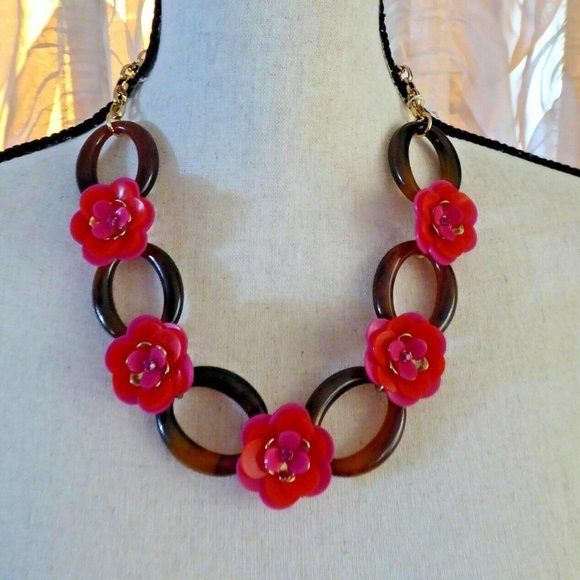 New Kate Spade Rosy Posies Demi Parure statement Necklace Stud Earrings $206 - Picture 2 of 5